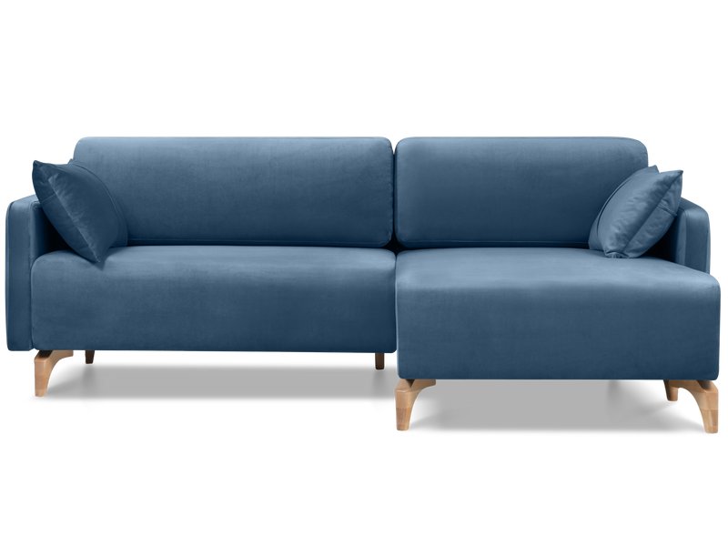 Диван угловой Льери Велюр Синий