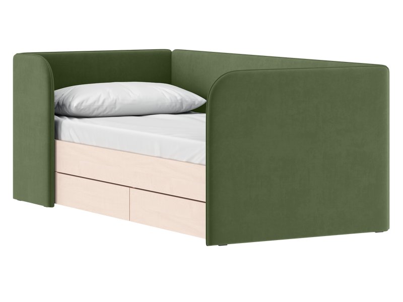 Детская кровать Модди 90 Велюр Оливковый