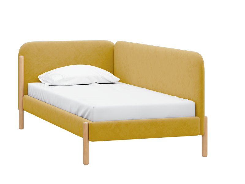 Кровать Кейси 90 Велюр Горчичный