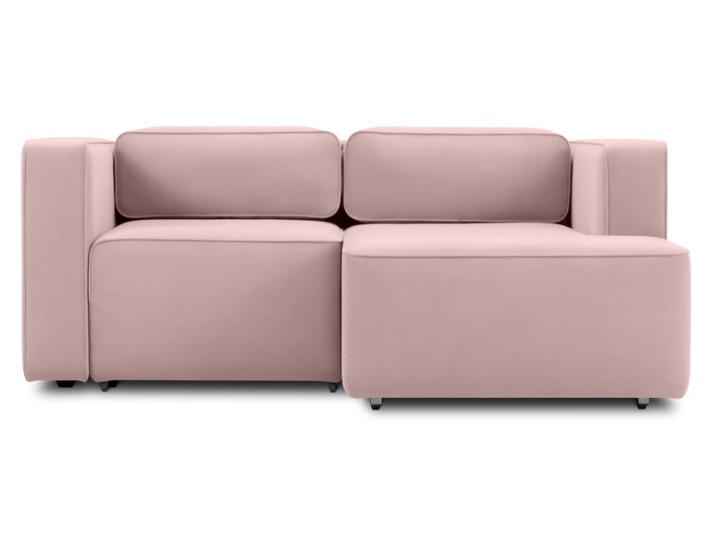 Диван угловой Аронт Мини Велюр Светло-розовый