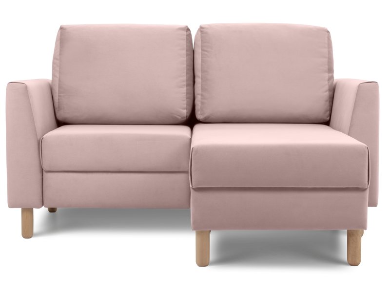 Диван угловой Ройн Мини Велюр Светло-розовый