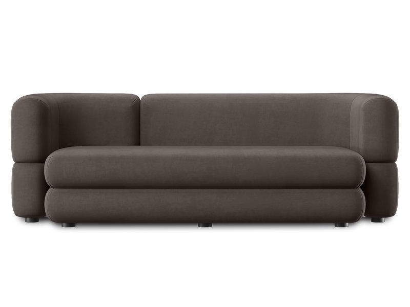 Диван прямой Брера Велюр Серый