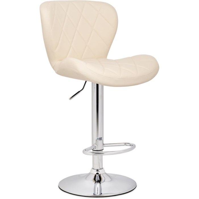 Стул барный Porch металл/экокожа, хром/бежевый 47x53x89 см