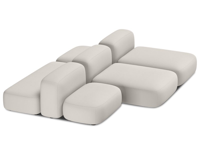 Диван модульный Риббл 6 Букле Молочный