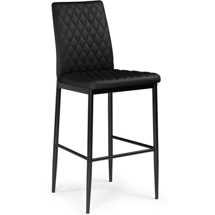 Стул барный Teon металл/экокожа, черный/черный 41x50x100 см