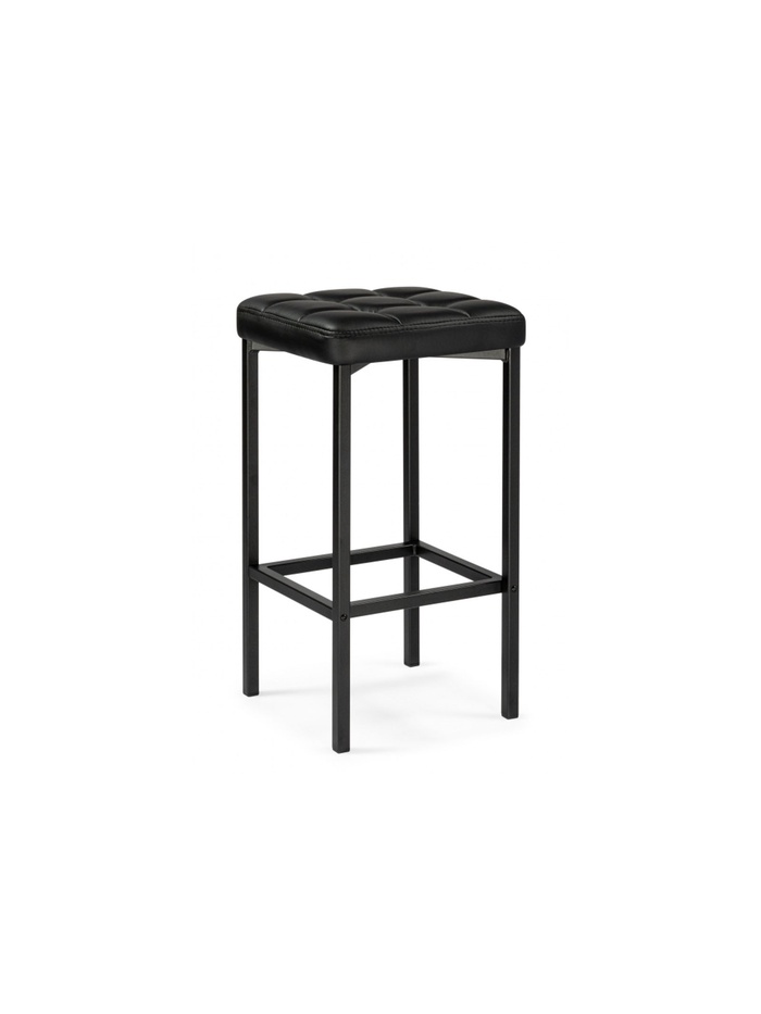 Стул барный Лофт кож.зам. черный / черный матовый