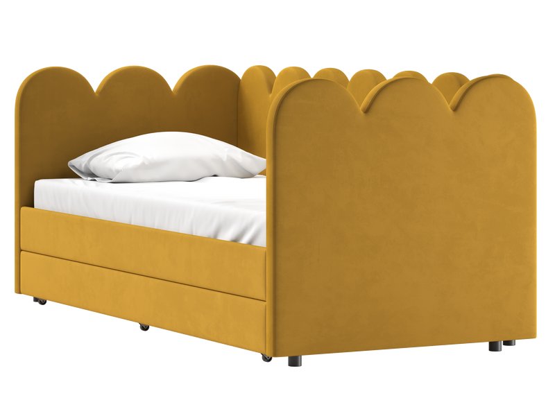 Детская кровать Табби 90 Велюр Горчичный