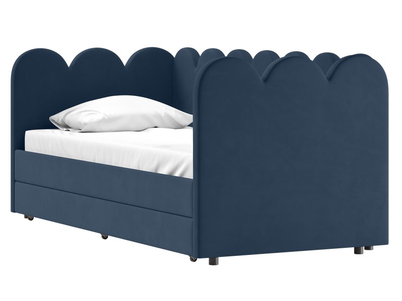 Детская кровать Табби 90 Велюр Синий