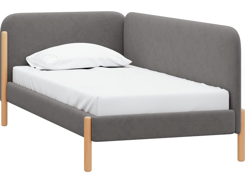 Кровать Кейси 90 Велюр Серый